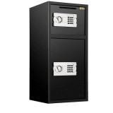 Cumpara ieftin Seif digital, 2 usi, otel, 2 moduri de deblocare, 35 x 35 x 75 cm, negru