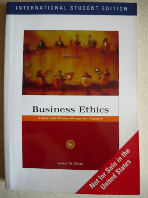 JOSEPH W. WEISS - BUSINESS ETHICS - 2009 foto