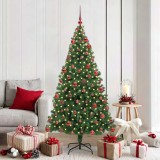 vidaXL Brad de Crăciun artificial Verde 180 cm PVC și Oțel și Plastic 3396913