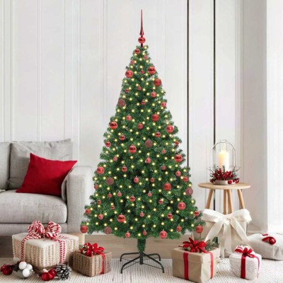 vidaXL Brad de Crăciun artificial Verde 180 cm PVC și Oțel și Plastic 3396913 foto