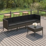 Gossi set mobilier de gradina cu perne, 5 piese, gri, poliratan
