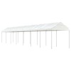 Foișor vidaXL Alb, 15.61x2.28x2.69m, Polietilenă - Pavilion Gradina, Cort Evenimente, Protecție Solară, Cadru Fier Robust