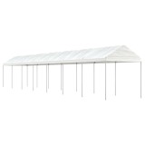 Foișor vidaXL Alb, 15.61x2.28x2.69m, Polietilenă - Pavilion Gradina, Cort Evenimente, Protecție Solară, Cadru Fier Robust