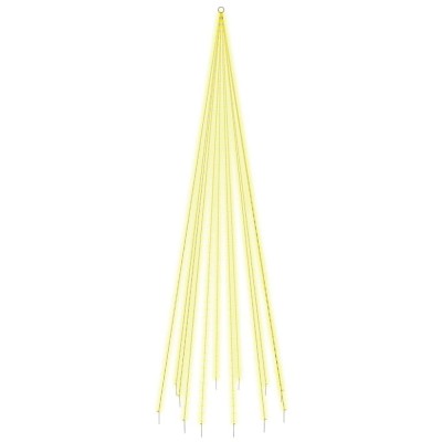 Brad de Craciun pe catarg, 732 LED-uri, alb cald, 500 cm foto