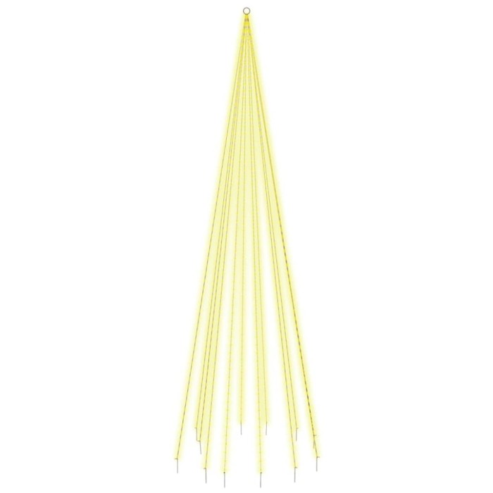 Brad de Craciun pe catarg, 732 LED-uri, alb cald, 500 cm