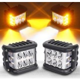 Proiector LED Auto Offroad Bicolor, alb si galben, 12-24V, 45W, cu functie stroboscop, spot beam 30 grade - KWD45W WY
