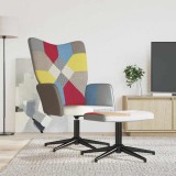 Scaun de relaxare cu taburet, textil, petice