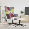 vidaXL Scaun de relaxare cu taburet, textil, petice