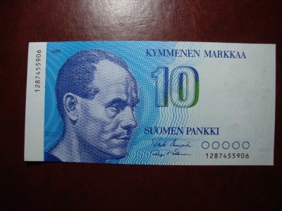 FINLANDA 10 MARKKAA 1986 UNC foto