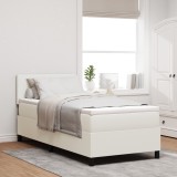 VidaXL Pat cu arc cu saltea crem 80x200 cm Țesătură de corduroy