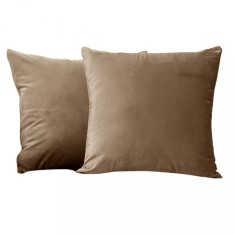 Set 2 huse pernute decorative din catifea cu fermoar, 50x70 cm, Madison, densitate 700 g/ml, Latte