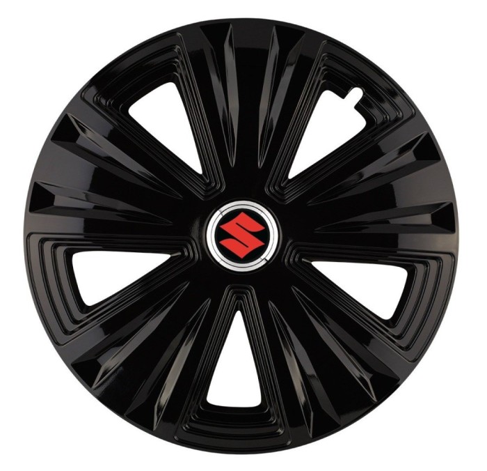 Set 4 capace roti Glory negru R15 pentru gama auto Suzuki