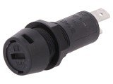 Clemă siguranţe cilindrice 5x20mm 10A neagră 250VAC pe panou