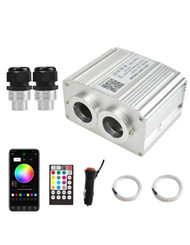 Kit Fibra Optica Plafon Instelat RGBW Twinkle cu 900 Fire, lungime 2M, grosime 0.75mm cu aplicatie pe telefon si telecomanda