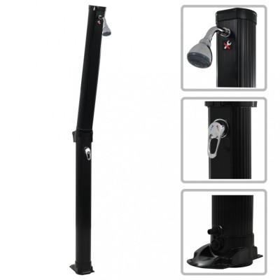 Gossi dus solar pliabil, negru, 214 cm, 23 l foto