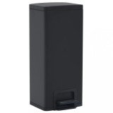 Cos gunoi cu pedala, anti-amprenta, negru, 30L, otel inoxidabil