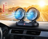 Cumpara ieftin Ventilator Auto Dublu USB 5V Rotire 360&deg; 3 Trepte Viteză