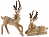 Cumpara ieftin Set 2 figurine Reni catifea maro 26x14x37 cm, 25.5x15x24.5 cm