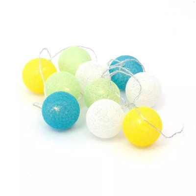 Globuri colorate iluminate LED alb cald decorativ Platinet set 10buc 6cm 1.65m 2x AA 3V foto