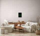 Tablou Canvas, "Frunza de ferigă &icirc;n &icirc;ntuneric viu", Frumusețe, Simetrie, Natură, Verde, Delicatețe, Lumină, &Icirc;ntuneric, Contrast, Frunziș, Siluetă, 26