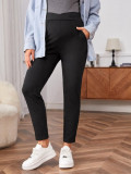 Pantaloni skinny cu talie inalta, Maternity, negru, dama, Shein