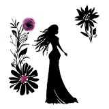 Cumpara ieftin Sticker decorativ, Woman, Negru, 70 cm, 10142ST