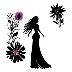 Sticker decorativ, Woman, Negru, 70 cm, 10142ST foto