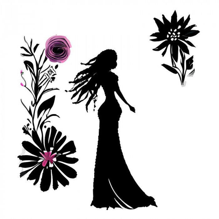 Sticker decorativ, Woman, Negru, 70 cm, 10142ST