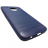 Husa Forcell Carbon silicon bleumarin pentru Motorola Moto G5 Plus