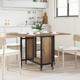 vidaXL Masă de dining pliabilă cu rotițe 130 x 80 x 76,5 cm otel PB 8006048