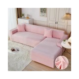 Cumpara ieftin Huse Elastice pentru Coltar din Catifea - JO560 Roz Deschis