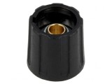 Buton rotativ negru 4mm ABS