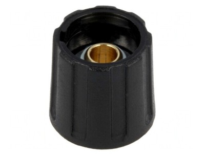 Buton rotativ negru 4mm ABS foto