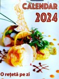 Mini calendar de perete cu O rețetă pe zi 2024, format 12,5x9,5 cm, 365 file