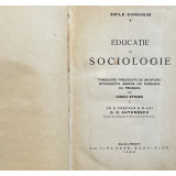 EDUCATIE SI SOCIOLOGIE de EMILE DURKHEIM , 1930