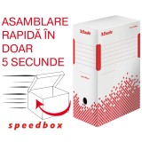 Container arhivare si transport cu capac carton reciclat si reciclabil cotor 150mm alb Esselte Speedbox