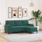 vidaXL Canapea cu 3 locuri și taburet, verde &icirc;nchis, 180 cm, catifea 3278269