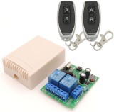 Comutator radio fără fir cu telecomandă RF 433MHz de la ThisRC, receptor releu wireless cu 2 canale AC 220V 230V 240V, cu 2 emițătoare pentru uși de g