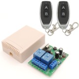 Comutator radio fără fir cu telecomandă RF 433MHz de la ThisRC, receptor releu wireless cu 2 canale AC 220V 230V 240V, cu 2 emițătoare pentru uși de g