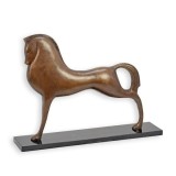 Armasar-statueta moderna din bronz cu un soclu din marmura TBE-52, Animale