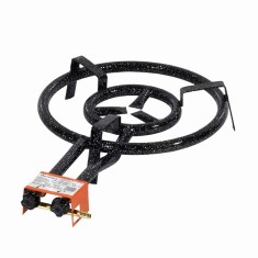 Pirostrie cu 2 cercuri arzatoare, diametru 50 cm, arzator gaz G-30, GPL, avizat CE, GRC20500 foto