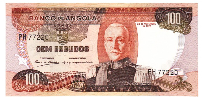 Angola 100 Kwanzas 1972 P-101 Seria PH77220