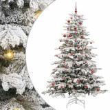 Cumpara ieftin Brad de Crăciun artificial cu ramuri articulare Alb 210 cm