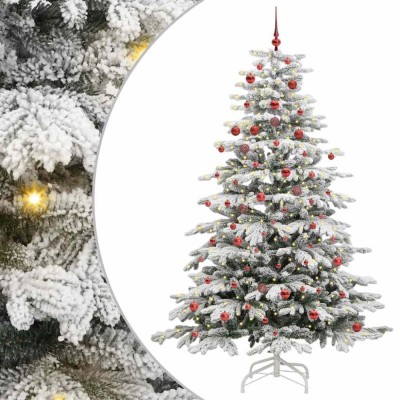 Brad de Crăciun artificial cu ramuri articulare Alb 210 cm foto