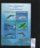 Antigua &amp; Barbuda 2010-Fauna,Balene si delfini,bloc 6 val.MNH,Mi.4741-4746 KB, Nestampilat