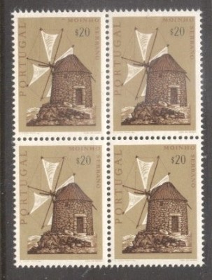 Portugal 1971 Windmills x 4, block, MNH S.152 foto