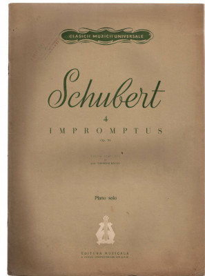 Partitura muzicala Schubert - 4 Impromptus op. 90 piano solo foto