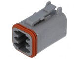 Conector cablu-cablu DT mamă 6 pini gri IP68