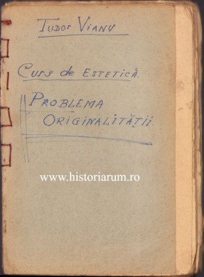 HST C3311 Curs litografiat Problema originalității de Tudor Vianu foto