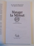 MANAGER LA MINUT de KENNETH BLANCHARD , SPENCER JOHNSON , 2001